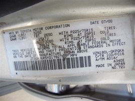 2000 Toyota 4Runner SR5 Silver 3.4L AT 2WD #Z24698